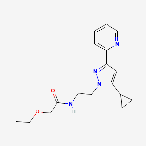 molecular formula C17H22N4O2 B2547663 N-(2-(5-cyclopropyl-3-(pyridin-2-yl)-1H-pyrazol-1-yl)ethyl)-2-ethoxyacetamide CAS No. 1797084-57-1