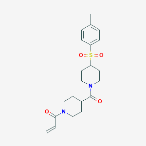 B2547677 1-[4-[4-(4-Methylphenyl)sulfonylpiperidine-1-carbonyl]piperidin-1-yl]prop-2-en-1-one CAS No. 2361876-03-9