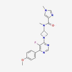 molecular formula C20H21FN6O2 B2547690 N-{1-[5-fluoro-6-(4-methoxyphenyl)pyrimidin-4-yl]azetidin-3-yl}-N,1-dimethyl-1H-imidazole-4-carboxamide CAS No. 2380192-61-8