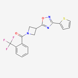 (3-(3-(Thiophen-2-yl)-1,2,4-oxadiazol-5-yl)azetidin-1-yl)(2-(trifluoromethyl)phenyl)methanone