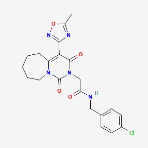N-(4-chlorobenzyl)-2-[4-(5-methyl-1,2,4-oxadiazol-3-yl)-1,3-dioxo-3,5,6,7,8,9-hexahydropyrimido[1,6-a]azepin-2(1H)-yl]acetamide