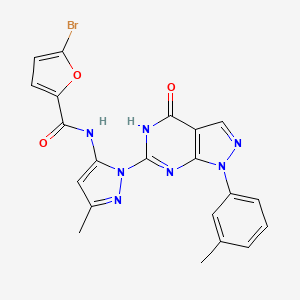 5-bromo-N-(3-methyl-1-(4-oxo-1-(m-tolyl)-4,5-dihydro-1H-pyrazolo[3,4-d]pyrimidin-6-yl)-1H-pyrazol-5-yl)furan-2-carboxamide