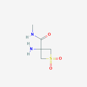 molecular formula C5H10N2O3S B2547736 3-amino-N-methyl-1,1-dioxo-thietane-3-carboxamide CAS No. 2306262-13-3