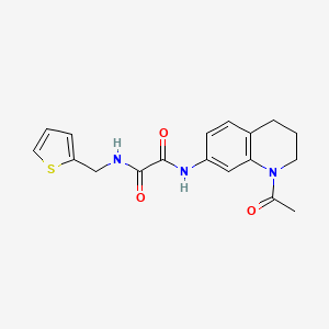 molecular formula C18H19N3O3S B2547792 N'-(1-acetyl-1,2,3,4-tetrahydroquinolin-7-yl)-N-[(thiophen-2-yl)methyl]ethanediamide CAS No. 898465-86-6