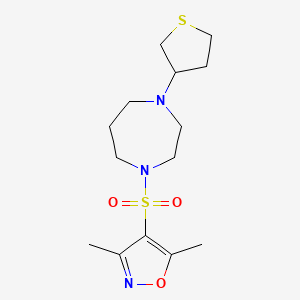 3,5-Dimethyl-4-((4-(tetrahydrothiophen-3-yl)-1,4-diazepan-1-yl)sulfonyl)isoxazole