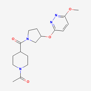 1-(4-(3-((6-Methoxypyridazin-3-yl)oxy)pyrrolidine-1-carbonyl)piperidin-1-yl)ethanone