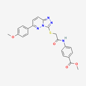 molecular formula C22H19N5O4S B2547806 Methyl 4-(2-((6-(4-methoxyphenyl)-[1,2,4]triazolo[4,3-b]pyridazin-3-yl)thio)acetamido)benzoate CAS No. 894051-88-8
