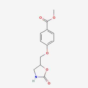 molecular formula C12H13NO5 B2547810 Methyl 4-[(2-oxo-1,3-oxazolidin-5-yl)methoxy]benzoate CAS No. 312598-51-9