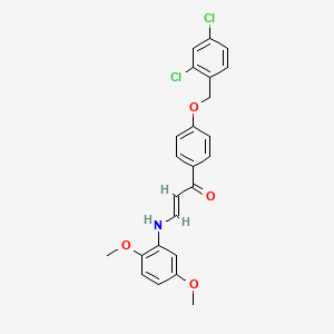 (E)-1-[4-[(2,4-dichlorophenyl)methoxy]phenyl]-3-(2,5-dimethoxyanilino)prop-2-en-1-one