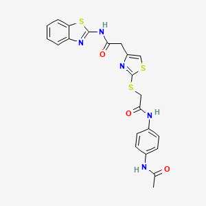 B2547835 N-(4-acetamidophenyl)-2-((4-(2-(benzo[d]thiazol-2-ylamino)-2-oxoethyl)thiazol-2-yl)thio)acetamide CAS No. 941892-03-1