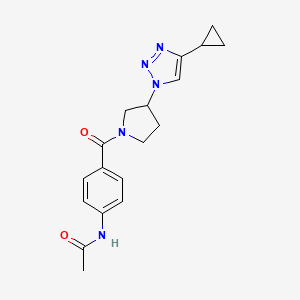 N-(4-(3-(4-cyclopropyl-1H-1,2,3-triazol-1-yl)pyrrolidine-1-carbonyl)phenyl)acetamide