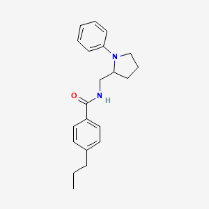 molecular formula C21H26N2O B2547901 N-((1-phenylpyrrolidin-2-yl)methyl)-4-propylbenzamide CAS No. 1797859-23-4