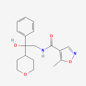 molecular formula C18H22N2O4 B2547906 N-[2-hydroxy-2-(oxan-4-yl)-2-phenylethyl]-5-methyl-1,2-oxazole-4-carboxamide CAS No. 2034455-09-7