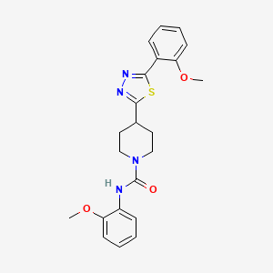 molecular formula C22H24N4O3S B2547907 N-(2-methoxyphenyl)-4-[5-(2-methoxyphenyl)-1,3,4-thiadiazol-2-yl]piperidine-1-carboxamide CAS No. 1170367-05-1