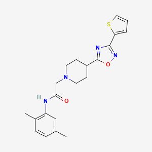 molecular formula C21H24N4O2S B2547945 N-(2,5-dimethylphenyl)-2-{4-[3-(thiophen-2-yl)-1,2,4-oxadiazol-5-yl]piperidin-1-yl}acetamide CAS No. 1251676-13-7