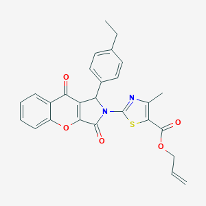 molecular formula C27H22N2O5S B254796 PROP-2-EN-1-YL 2-[1-(4-ETHYLPHENYL)-3,9-DIOXO-1H,2H,3H,9H-CHROMENO[2,3-C]PYRROL-2-YL]-4-METHYL-1,3-THIAZOLE-5-CARBOXYLATE 