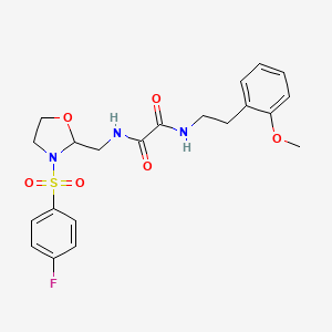 N1-((3-((4-fluorophenyl)sulfonyl)oxazolidin-2-yl)methyl)-N2-(2-methoxyphenethyl)oxalamide