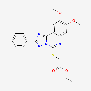 Ethyl [(8,9-dimethoxy-2-phenyl[1,2,4]triazolo[1,5-c]quinazolin-5-yl)thio]acetate