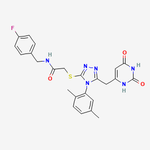 2-[[4-(2,5-dimethylphenyl)-5-[(2,4-dioxo-1H-pyrimidin-6-yl)methyl]-1,2,4-triazol-3-yl]sulfanyl]-N-[(4-fluorophenyl)methyl]acetamide