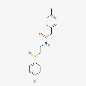 molecular formula C17H18ClNO2S B2548019 N-(2-((4-Chlorophenyl)sulfinyl)ethyl)-2-(4-methylphenyl)acetamide CAS No. 477710-08-0