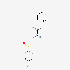 N-(2-((4-Chlorophenyl)sulfinyl)ethyl)-2-(4-methylphenyl)acetamide