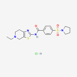 N-(5-ethyl-4,5,6,7-tetrahydrothiazolo[5,4-c]pyridin-2-yl)-4-(pyrrolidin-1-ylsulfonyl)benzamide hydrochloride