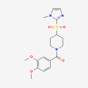 (3,4-dimethoxyphenyl)(4-((1-methyl-1H-imidazol-2-yl)sulfonyl)piperidin-1-yl)methanone