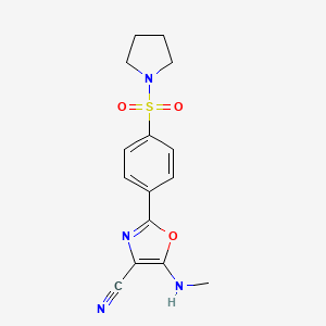 5-(Methylamino)-2-(4-(pyrrolidin-1-ylsulfonyl)phenyl)oxazole-4-carbonitrile