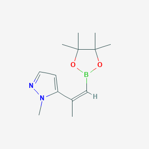 1-Methyl-5-[(Z)-1-(4,4,5,5-tetramethyl-1,3,2-dioxaborolan-2-yl)prop-1-en-2-yl]pyrazole