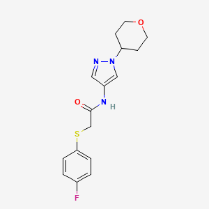 2-((4-fluorophenyl)thio)-N-(1-(tetrahydro-2H-pyran-4-yl)-1H-pyrazol-4-yl)acetamide