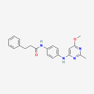 N-(4-((6-methoxy-2-methylpyrimidin-4-yl)amino)phenyl)-3-phenylpropanamide