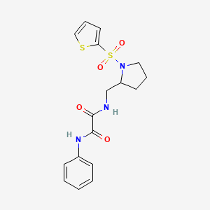 molecular formula C17H19N3O4S2 B2548043 N'-phenyl-N-{[1-(thiophene-2-sulfonyl)pyrrolidin-2-yl]methyl}ethanediamide CAS No. 896281-80-4