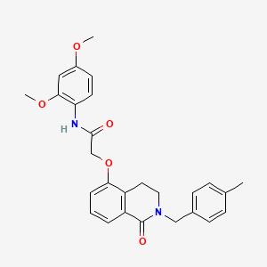 molecular formula C27H28N2O5 B2548063 N-(2,4-dimethoxyphenyl)-2-({2-[(4-methylphenyl)methyl]-1-oxo-1,2,3,4-tetrahydroisoquinolin-5-yl}oxy)acetamide CAS No. 850906-37-5