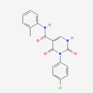 molecular formula C18H14ClN3O3 B2548076 3-(4-chlorophenyl)-2,4-dioxo-N-(o-tolyl)-1,2,3,4-tetrahydropyrimidine-5-carboxamide CAS No. 887895-36-5