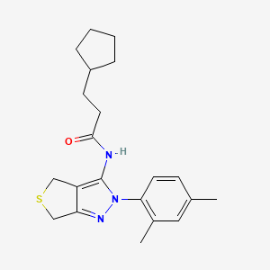 3-cyclopentyl-N-(2-(2,4-dimethylphenyl)-4,6-dihydro-2H-thieno[3,4-c]pyrazol-3-yl)propanamide