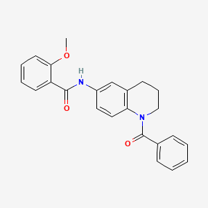 molecular formula C24H22N2O3 B2548083 N-(1-benzoyl-1,2,3,4-tetrahydroquinolin-6-yl)-2-methoxybenzamide CAS No. 371226-09-4