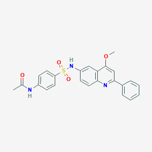 molecular formula C24H21N3O4S B2548088 3-(4-{[4-(4-methoxyphenyl)piperazin-1-yl]carbonyl}phenyl)-1-methylquinoxalin-2(1H)-one CAS No. 1216720-84-1