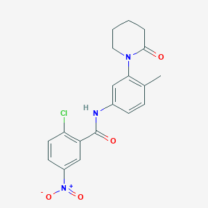 2-chloro-N-[4-methyl-3-(2-oxopiperidin-1-yl)phenyl]-5-nitrobenzamide