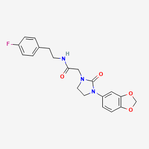 2-(3-(benzo[d][1,3]dioxol-5-yl)-2-oxoimidazolidin-1-yl)-N-(4-fluorophenethyl)acetamide