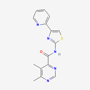 5,6-Dimethyl-N-(4-pyridin-2-yl-1,3-thiazol-2-yl)pyrimidine-4-carboxamide