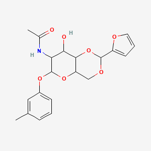 N-(2-Furan-2-yl-8-hydroxy-6-m-tolyloxy-hexahydro-pyrano[3,2-d][1,3]dioxin-7-yl)-acetamide