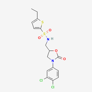 N-((3-(3,4-dichlorophenyl)-2-oxooxazolidin-5-yl)methyl)-5-ethylthiophene-2-sulfonamide