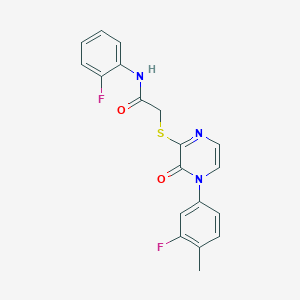 2-[4-(3-fluoro-4-methylphenyl)-3-oxopyrazin-2-yl]sulfanyl-N-(2-fluorophenyl)acetamide