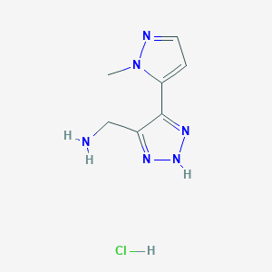 B2548175 (5-(1-Methyl-1H-pyrazol-5-yl)-1H-1,2,3-triazol-4-yl)methanamine hydrochloride CAS No. 2230799-57-0
