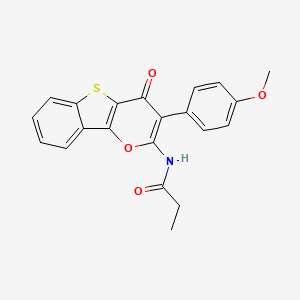 molecular formula C21H17NO4S B2548181 N-[3-(4-methoxyphenyl)-4-oxo-[1]benzothiolo[3,2-b]pyran-2-yl]propanamide CAS No. 883958-60-9
