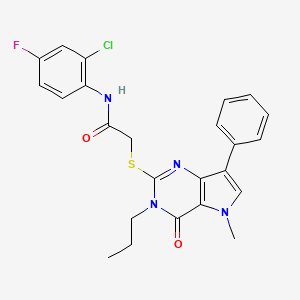 molecular formula C24H22ClFN4O2S B2548182 N-(2-chloro-4-fluorophenyl)-2-({5-methyl-4-oxo-7-phenyl-3-propyl-3H,4H,5H-pyrrolo[3,2-d]pyrimidin-2-yl}sulfanyl)acetamide CAS No. 1115338-38-9