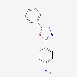 molecular formula C14H11N3O B2548190 4-(5-Phenyl-1,3,4-oxadiazol-2-yl)aniline CAS No. 53338-48-0