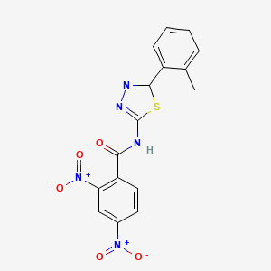 molecular formula C16H11N5O5S B2548196 N-[5-(2-methylphenyl)-1,3,4-thiadiazol-2-yl]-2,4-dinitrobenzamide CAS No. 391227-96-6