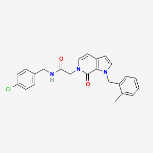 molecular formula C24H22ClN3O2 B2548208 N-[(4-chlorophenyl)methyl]-2-{1-[(2-methylphenyl)methyl]-7-oxo-1H,6H,7H-pyrrolo[2,3-c]pyridin-6-yl}acetamide CAS No. 1286716-89-9