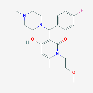 3-((4-fluorophenyl)(4-methylpiperazin-1-yl)methyl)-4-hydroxy-1-(2-methoxyethyl)-6-methylpyridin-2(1H)-one